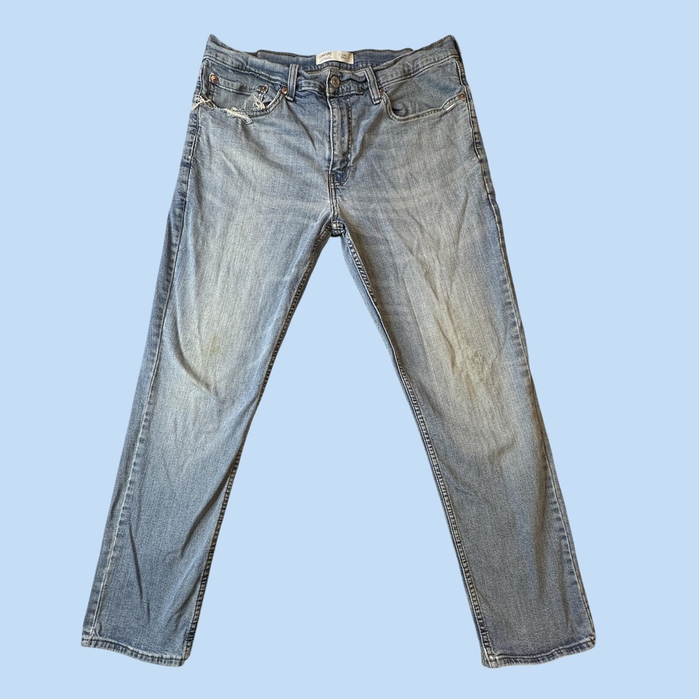 Levi's Signature Jeans Mens 34x30 (34x28) Blue Slim Fit Light Wash Stretch Denim